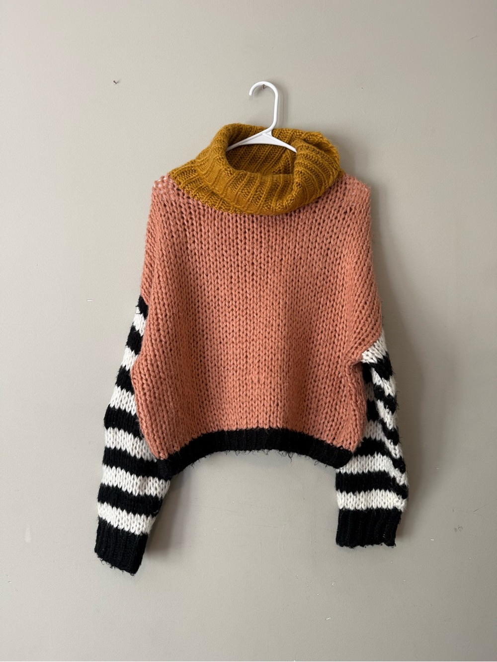 Favlux Fashion Chunky Colorblock Turtleneck Sweater